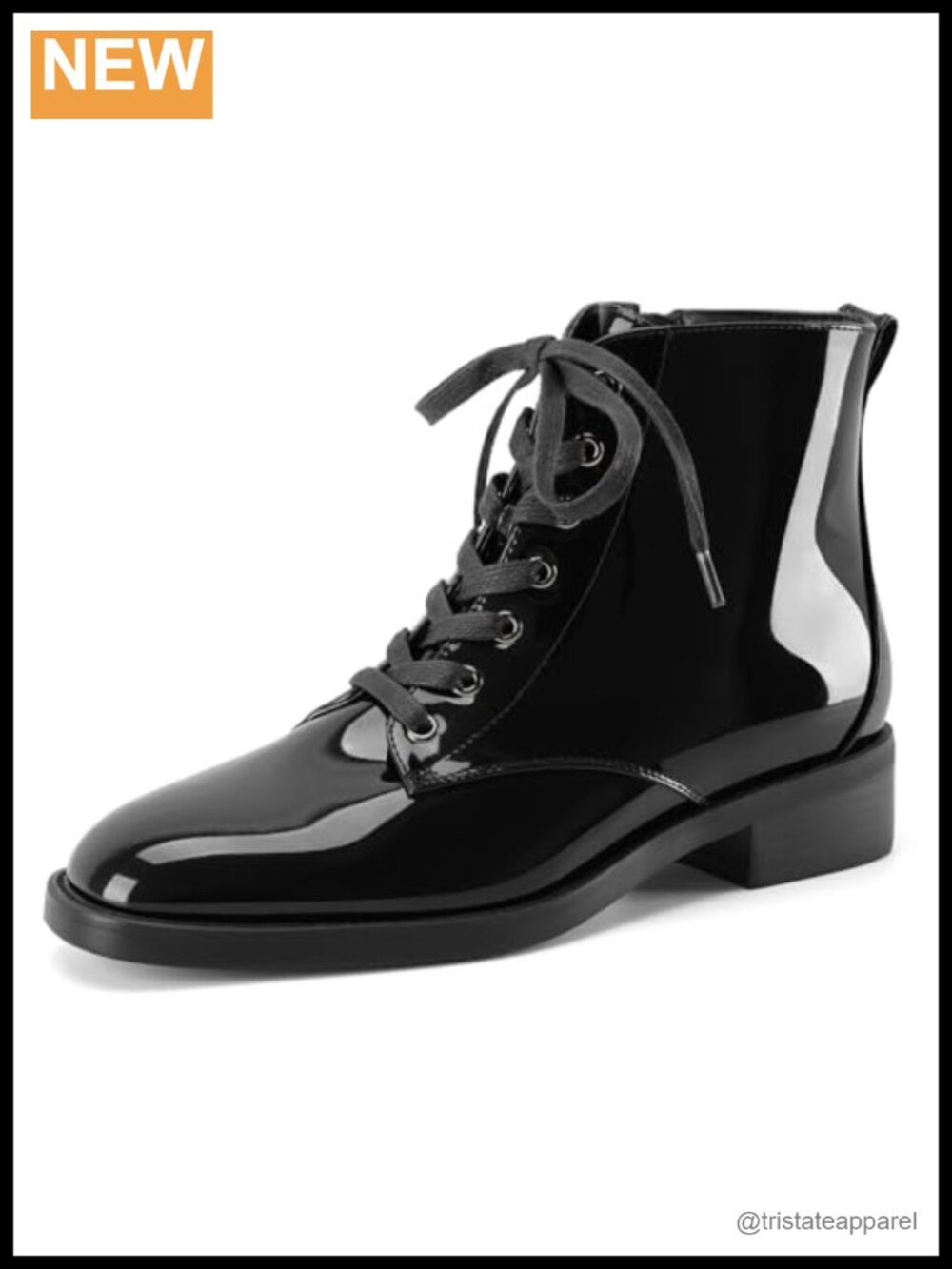 Perisis Women's Lace Up Chunky Low Heel Ankle Boots